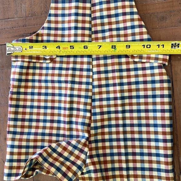 USA vintage checkered plaid zipper front shortalls Jon Jon’s - Picture 8 of 8